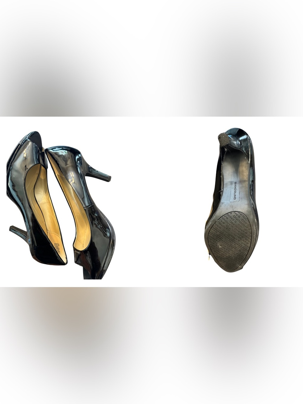 Nine West Black Patent Heel Pumps